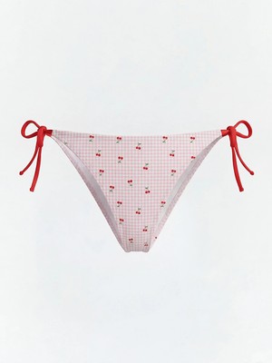 Lcw Dream Pembe Kiraz Desenli Ipli Kadın Brazilian Bikini Altı