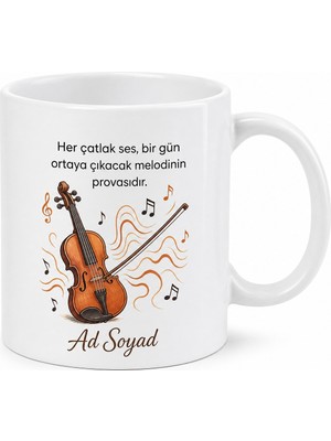 Tupya Gift Keman Kursuna Başlayanlara Yay Çekme Pratiği Çatlak Sesler Komik Kupa Bardak Hediye