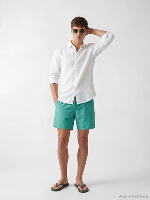 Lcw Swımwear Turkuaz Kısa Boy Erkek Deniz Şortu
