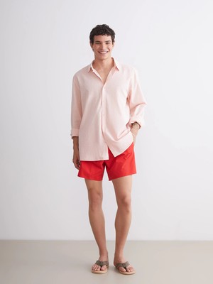 Lcw Swımwear Kırmızı Kısa Boy Erkek Deniz Şortu