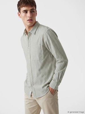 Lcw Vision Bej Regular Fit Ekose Erkek Gömlek