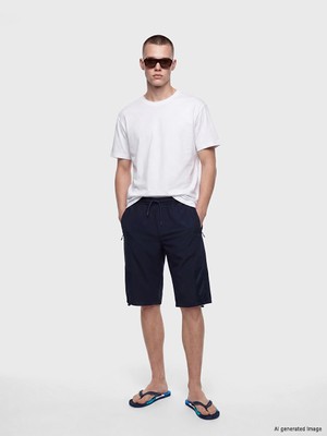 Lcw Swımwear Lacivert Diz Hizası Boy Regular Fit Erkek Deniz Şortu