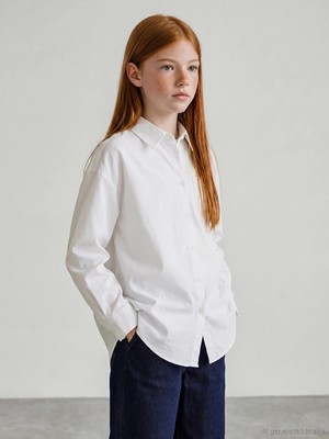 Lcw Girls Studio Beyaz Uzun Kollu Kız Çocuk Poplin Gömlek