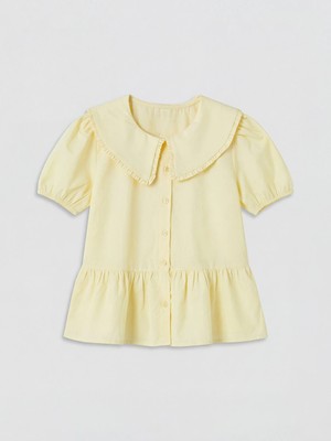 LC Waikiki Lcw Kids Sarı Bebe Yaka Kız Çocuk Gömlek