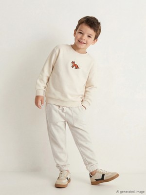 LC Waikiki Lcw Kids Beyaz Basic Erkek Çocuk Jogger Eşofman Altı