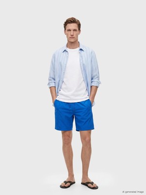 Lcw Swımwear Mavi Kısa Boy Basic Erkek Deniz Şortu