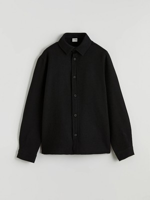 LC Waikiki Lcw Kids Siyah Armürlü Erkek Çocuk Gömlek