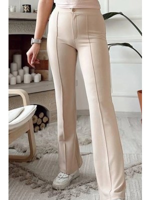 Ded Collection Kadın Likralı Düğmeli Pantolon