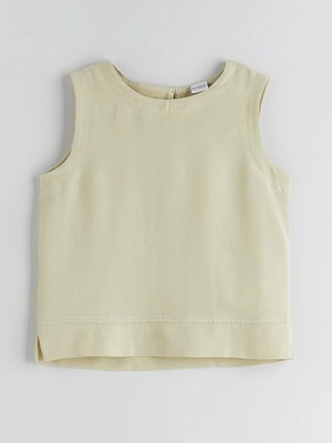 LC Waikiki Lcw Kids Haki Bisiklet Yaka Keten Karışımlı Kız Çocuk Bluz