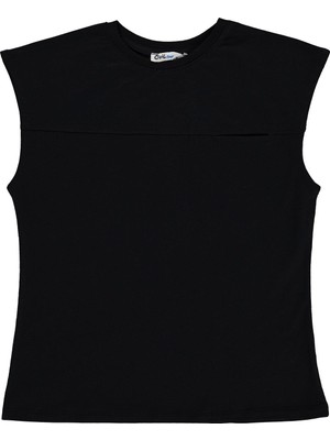 Civil Boys Basic Sıfır Kol 10-13 Yaş Tişört - Siyah