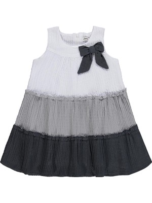 Civil Girls Fiyonklu 2-5 Yaş Elbise - Gri