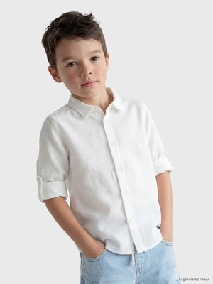 LC Waikiki Lcw Kids Beyaz Poplin Erkek Çocuk Gömlek