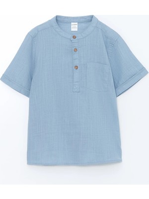 LC Waikiki Lcw Kids Mavi Hakim Yaka Poplin Erkek Çocuk Gömlek