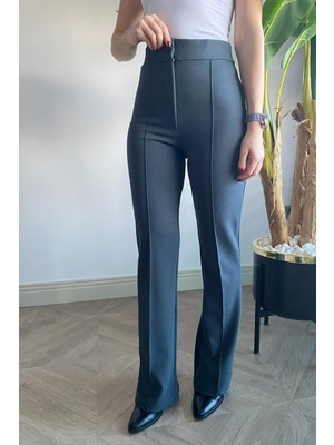 Ded Collection Kadın Likralı Düğmeli Pantolon