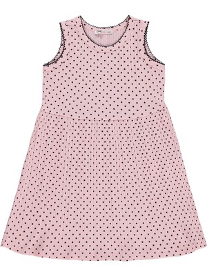 Civil Girls Puantiyeli 6-9 Yaş Elbise - Pembe