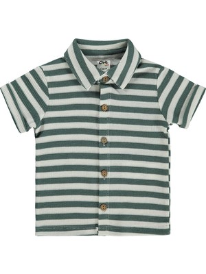 Civil Baby Çizgili 6-18 Ay Gömlek - Yeşil