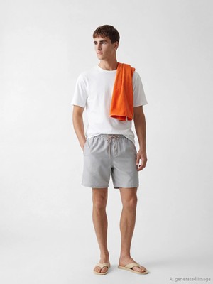 Lcw Swımwear Gri Kısa Boy Erkek Deniz Şortu