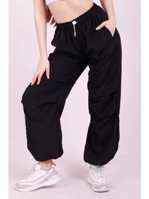 Ded Collection Kadın Paraşüt Bilek Ayarlamalı Bol Pantolon