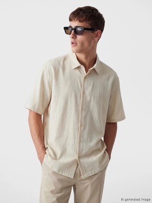 Lcw Vision Bej Regular Fit Erkek Gömlek