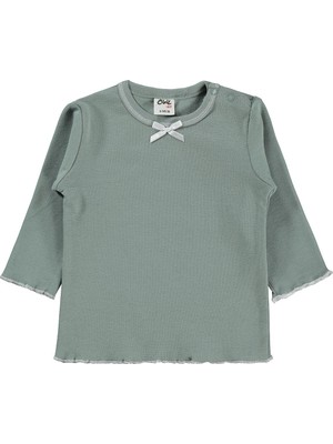 Civil Baby Fiyonklu Düz 6-18 Ay Sweatshirt - Yeşil