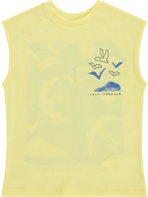 Civil Boys Sırt Baskılı 6-9 Yaş Tişört - Sarı