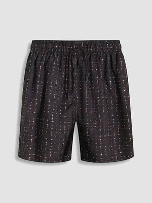 Lcw Swımwear Kahverengi Kısa Boy Desenli Erkek Deniz Şortu
