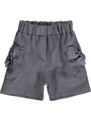 Civil Baby Cepli Fiyonklu 6-18 Ay Şort - Gri