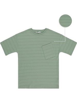 Civil Boys Basic Önü Cepli 10-13 Yaş Tişört - Yeşil