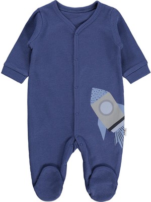 Civil Baby Roket Baskılı 1-9 Ay Tulum - Mavi