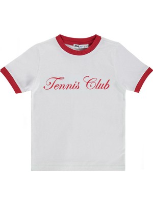 Civil Boys Tennis Club Baskılı 6-9 Yaş Tişört - Kırmızı