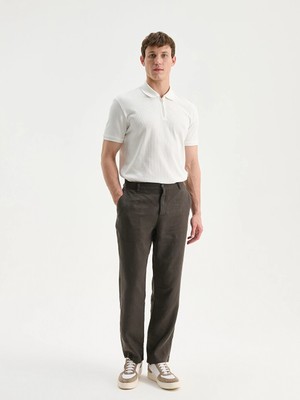 Lcw Vision Kahverengi Regular Fit %100 Keten Erkek Pantolon