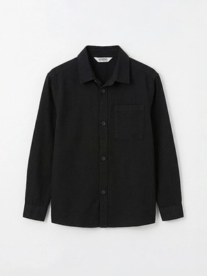 LC Waikiki Lcw Kids Siyah Uzun Kollu Erkek Çocuk Gömlek
