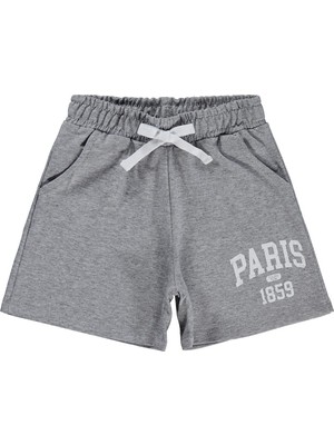Civil Girls Paris Baskılı 2-5 Yaş Şort - Gri
