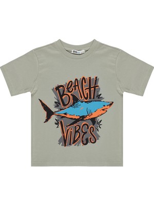 Civil Boys Beach Vıbes Baskılı 2-5 Yaş Tişört - Gri