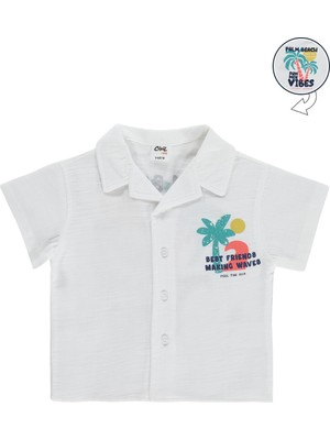 Civil Baby Palmiye Baskılı 6-18 Ay Gömlek - Beyaz