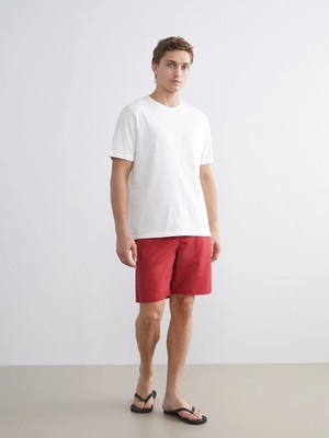 Lcw Swımwear Kırmızı Kısa Boy Basic Erkek Deniz Şortu