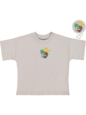 Civil Baby Coco Labs Baskılı 6-18 Ay Tişört - Bej