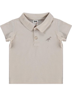 Civil Baby Dinozor Nakışlı 6-18 Ay Tişört - Bej