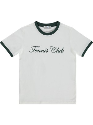 Civil Boys Tennis Club Baskılı 6-9 Yaş Tişört - Yeşil