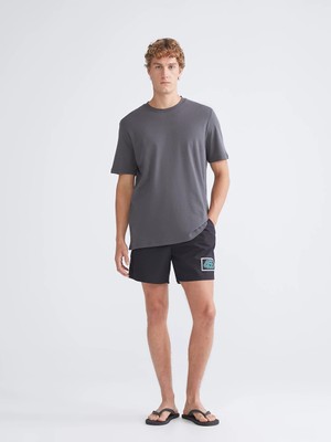 Lcw Swımwear Siyah Kısa Boy Squid Game Baskılı Erkek Deniz Şortu