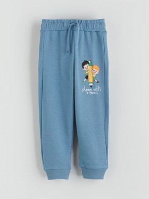 Lcw Eco Mavi Beli Lastikli Erkek Çocuk Jogger  Eşofman Altı