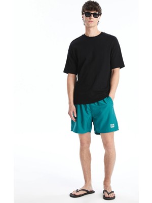 Lcw Swımwear Yeşil Kısa Boy Baskılı Erkek Deniz Şortu