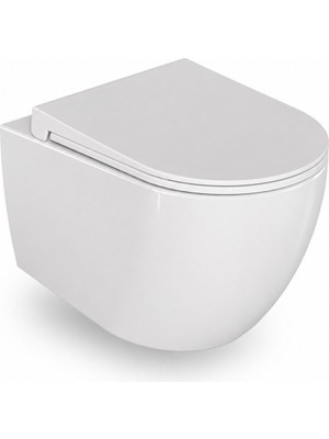 Dura Bagno Siena Asma Klozet Rimless 52,5 cm Yavaş Kapanır Kapak Dahil Beyaz | dbo.36.01.03.03