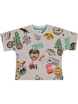 Civil Baby Patch Empirme 6-18 Ay Tişört - Bej