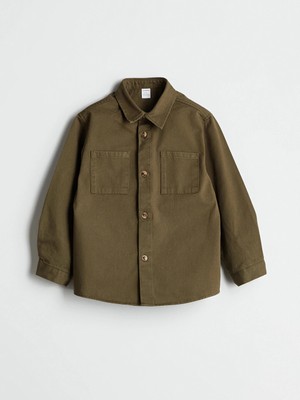LC Waikiki Lcw Kids Yeşil Gabardin Erkek Çocuk Gömlek