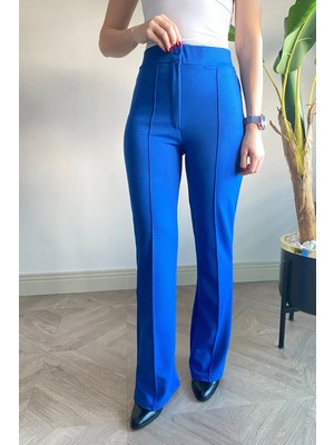 Ded Collection Kadın Likralı Düğmeli Pantolon