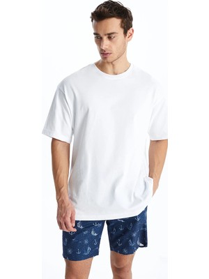 Lcw Swımwear Lacivert Kısa Boy Desenli Erkek Deniz Şortu