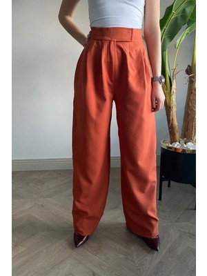 Ded Collection Kadın Geniş Paça Palazzo Cırt Cırtlı Pantolon