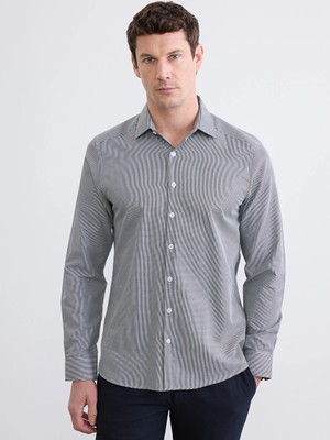 Lcw Busıness Siyah Slim Fit Ekose Erkek Gömlek