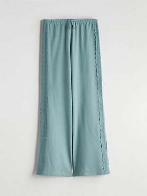 LC Waikiki Lcw Kids Yeşil Beli Lastikli Fisto Detaylı Kız Çocuk Pantolon